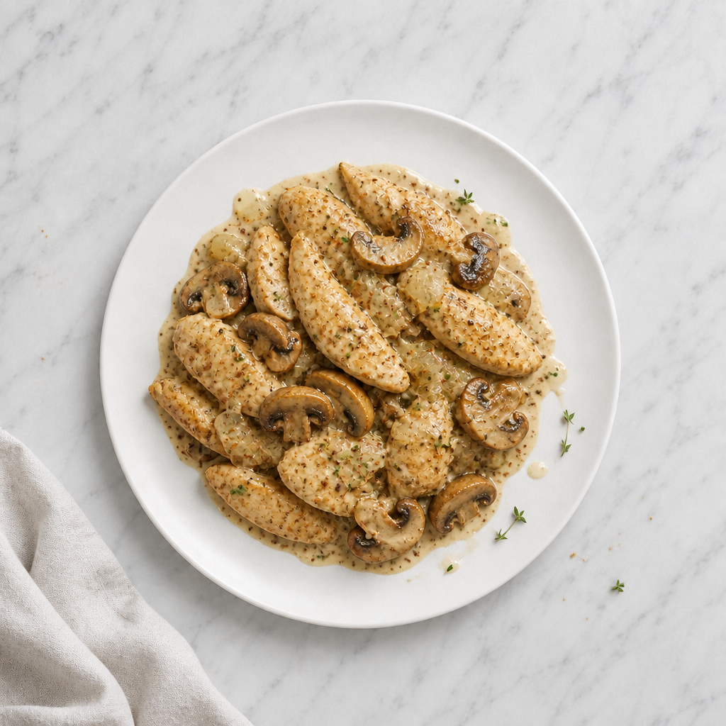 Turkey Strips in Cream Sauce