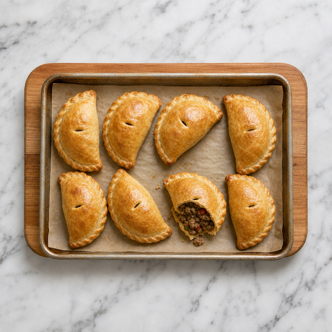 Golden Argentinian beef empanadas with flaky pastry and savory filling