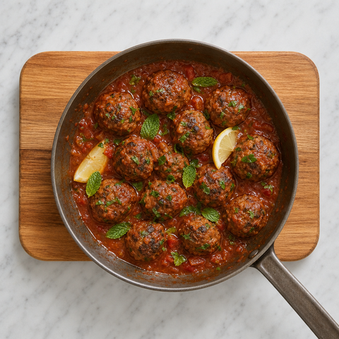 Keftedes terminées dans une sauce tomate