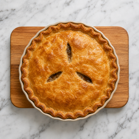 Golden-brown tourtière fresh from the oven