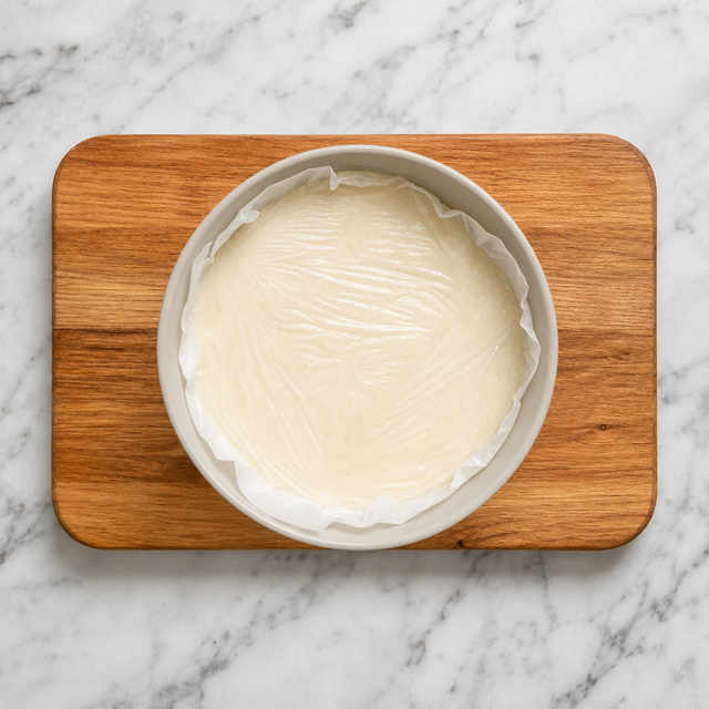 Béchamel sauce covered directly to prevent a skin