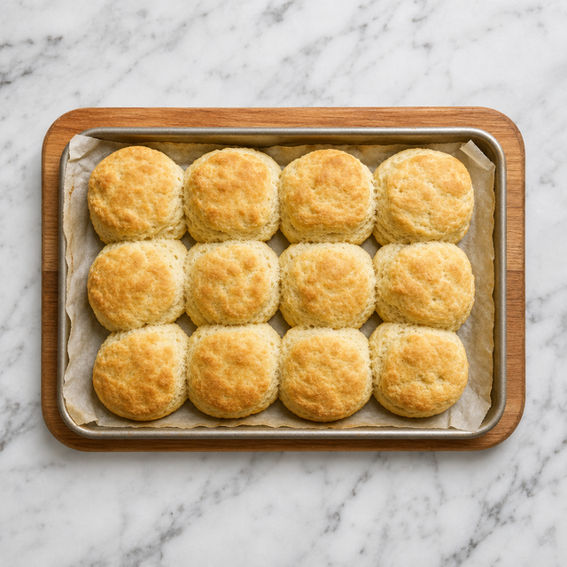 Golden buttermilk biscuits fresh from the oven