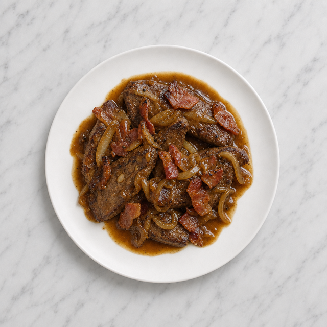 Liver and Bacon with Onion Gravy