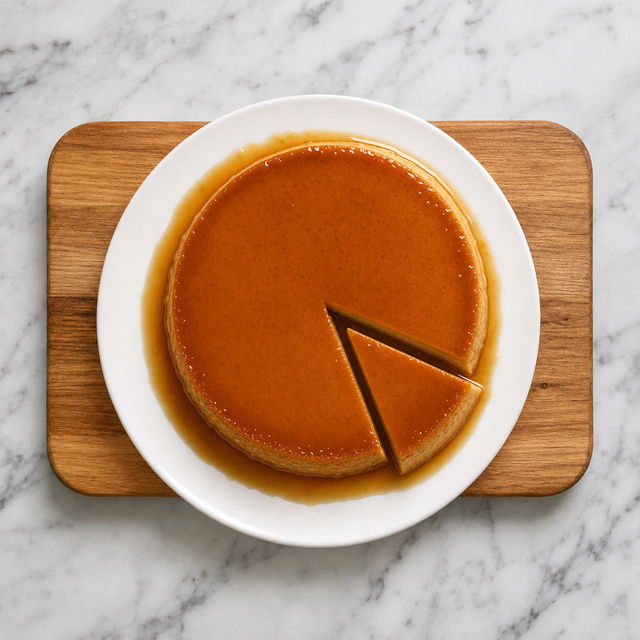 Silky Mexican flan unmolded with glossy caramel sauce