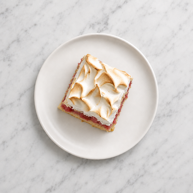 Rhubarb Meringue Cake