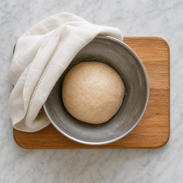 Smooth whole-wheat roti dough resting under a cloth