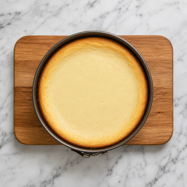 Sernik baked until the edges are set and the center gently trembles