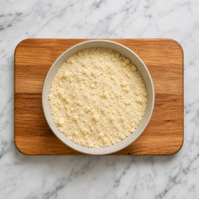 Flour mixture with cold butter rubbed into fine crumbs