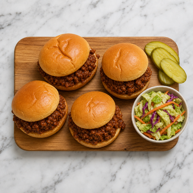 Classic Sloppy Joe sandwiches with saucy ground beef on toasted buns