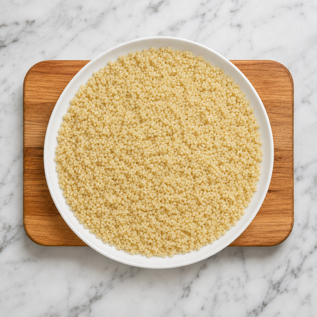 Cooled bulgur spread in a thin layer before assembling tabbouleh