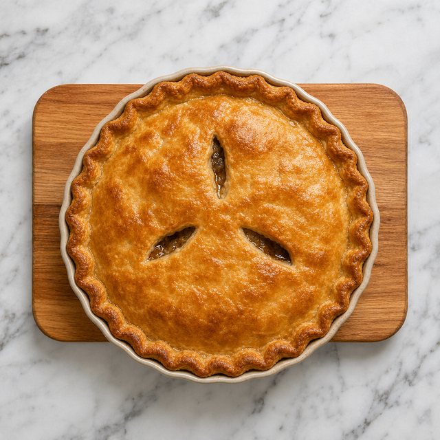 Golden-brown tourtière fresh from the oven